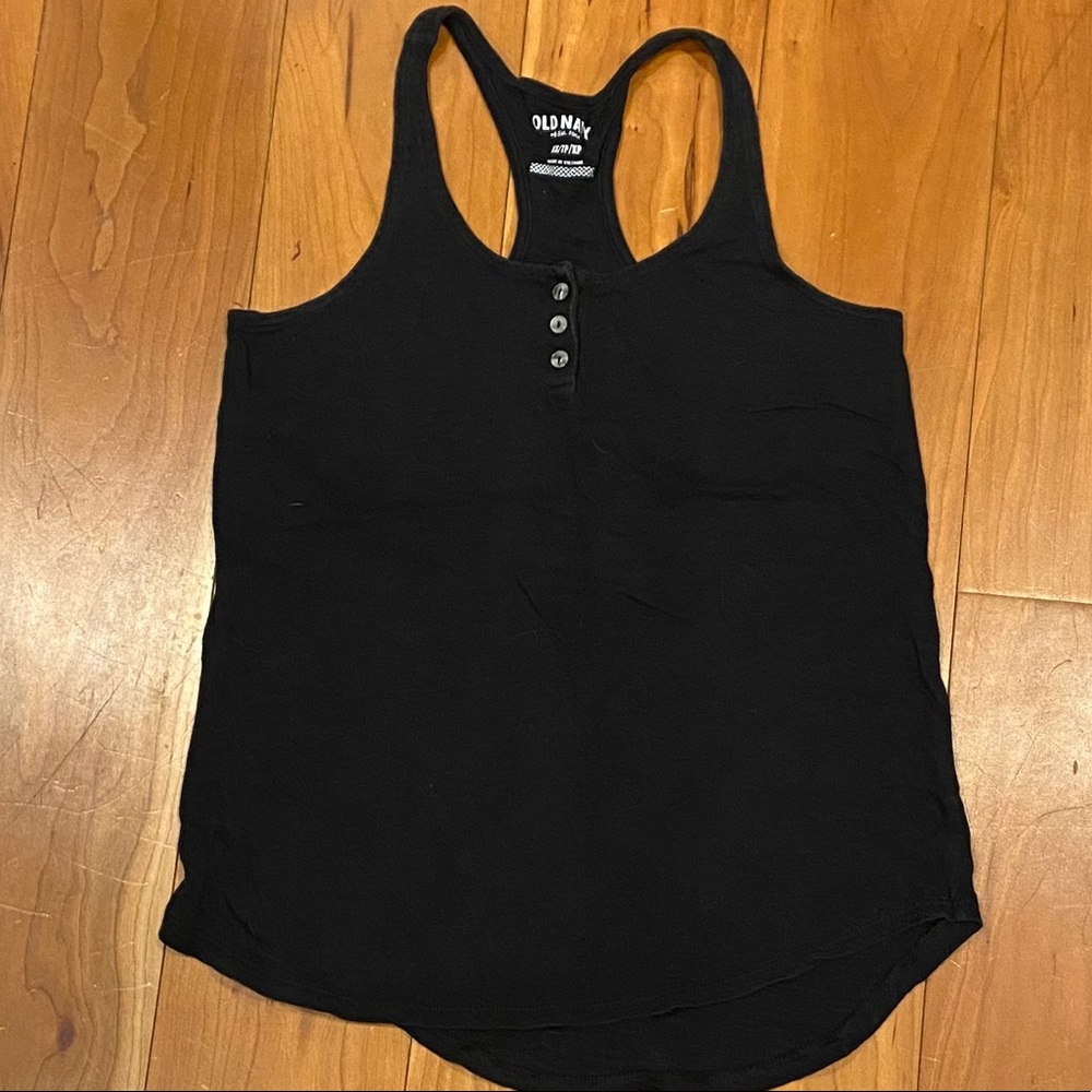 Old Navy Black Button-up Tank